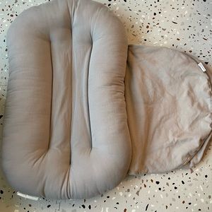 Snuggleme Organic Lounger and Cover in Grey (Stone)